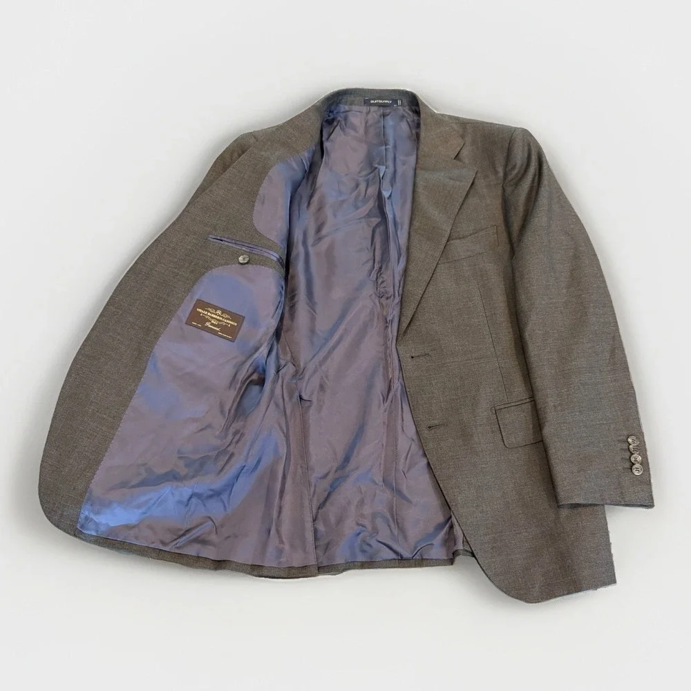 Suitsupply Lazio Int. Single Breasted Vitale Barberis Wool Blazer, Drk Gray, 38S